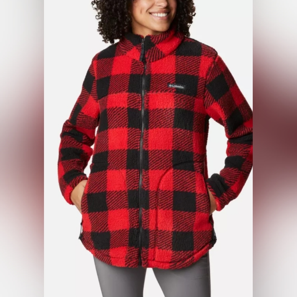 COLUMBIA WOMENS WEST BENT BUFFALO PLAID SHERPA JACKET NWT SIZE MEDIUM